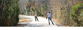 Dallas Katy Trail with skaters