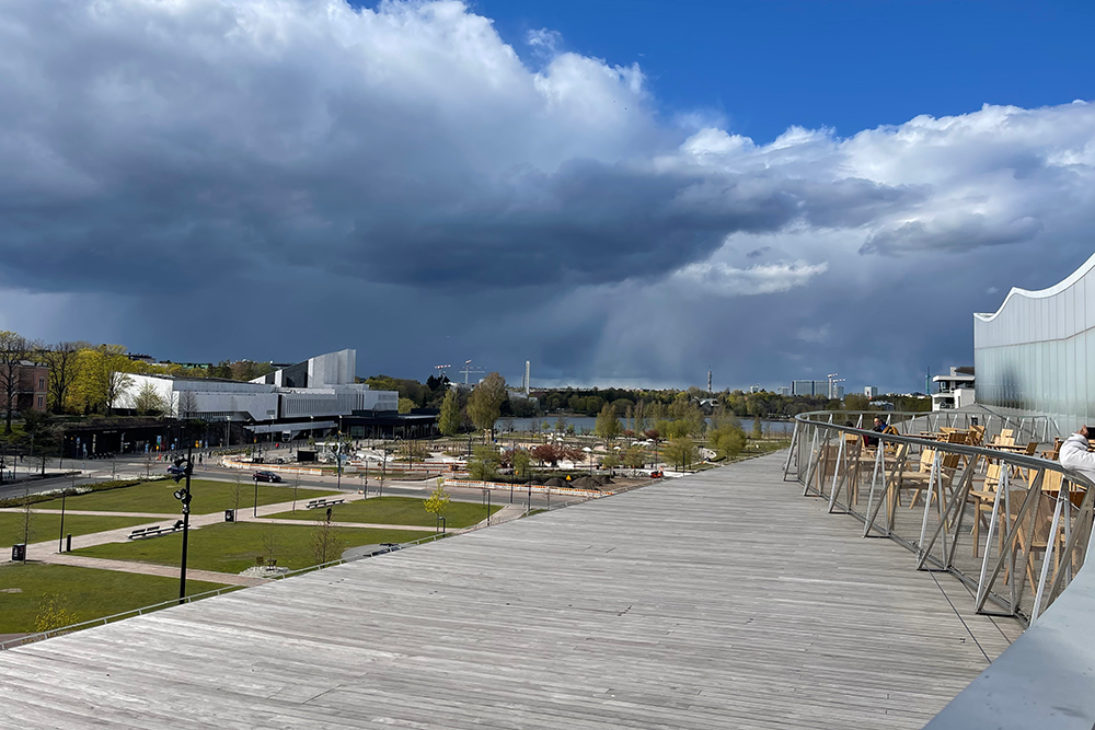 Oodi Library, Helsinki, Finland. The new library connects with its environment.