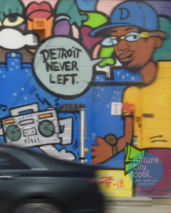 The mural celebrates the music … and the city