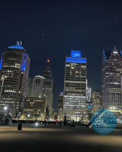 The Detroit Riverwalk and Downtown Detroit